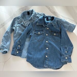Two Jean Button Down Shirts-4T